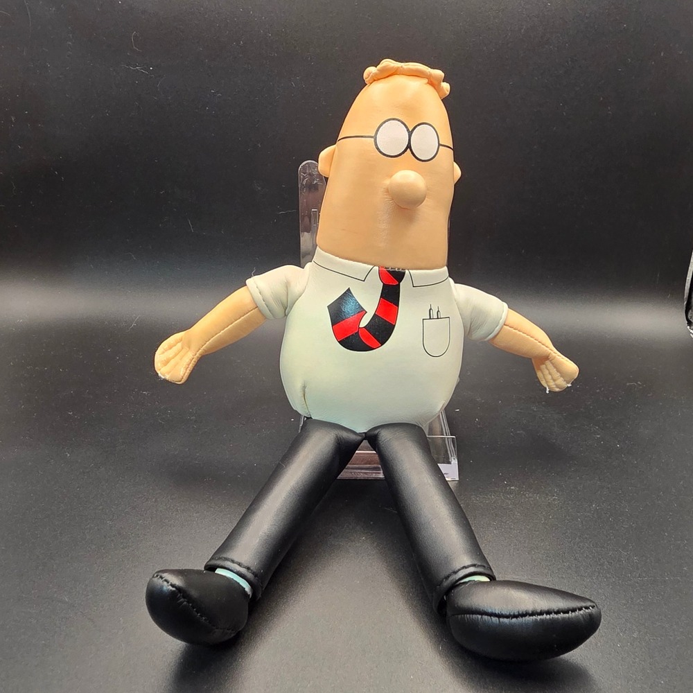 Dilbert Plush Toy Excellent Vintage Good Stuff Vinyl Suction‎
